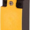 Das Bild zeigt den Eaton Positions-Schalter LS-S11S, ein industrieller Sensorschalter mit einem gelben Aktuator-Knopf oben auf einem schwarzen Gehäuse. Der Schalter wird typischerweise in Maschinen und Anlagen zur Positionserkennung und -überwachung eingesetzt.