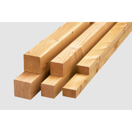 Das Bild zeigt mehrere längliche Holzbalken vom Produkt 'Rettenmeier Outdoor Wood Unterkonstruktion Holz douglasie 2000 x 70 x 45 mm', die übereinander gestapelt sind. Die Balken haben eine helle Holzfarbe mit deutlich sichtbarer Maserung und sind an den Ecken kantig geschnitten. Die Darstellung dient dazu, die Qualität und Beschaffenheit des Holzes zu veranschaulichen, was für potenzielle Käufer hilfreich bei der Einschätzung des Produktes sein kann.