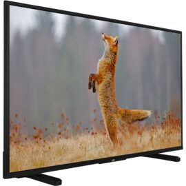 LED-Fernseher LT-43VU2255 mit hochauflösendem Bild eines springenden Fuchses im Wald, dargestellt auf dem Bildschirm, zur Demonstration der Bildqualität und Farbdarstellung des Fernsehers.