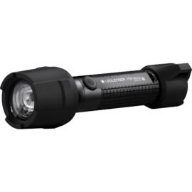 Die P5R Work Taschenlampe von Ledlenser: Eine hochwertige, robuste Taschenlampe mit LED-Beleuchtung, ideal für Arbeitsumgebungen. Das schwarze Design mit strukturierter Oberfläche sorgt für guten Halt, und der verstellbare Fokus bietet flexibles Ausleuchten.