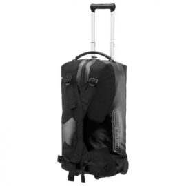 Produktabbildung des Ortlieb RG 60, eine 2-Rollenreisetasche mit 68 cm Größe, die aufrecht steht und einziehbare Teleskopgriffe sowie seitliche Tragegurte aufweist, geeignet für den Transport von Gepäck auf Reisen.