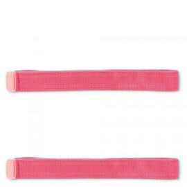 Das Bild zeigt zwei pinkfarbene 'Satch Pack SWAPS - Klettstreifen für individuelles Design', die nebeneinander auf einem hellen Hintergrund angeordnet sind. Diese Streifen dienen dazu, das Design eines Satch Rucksacks individuell anzupassen und zu personalisieren, indem sie am Rucksack befestigt werden.