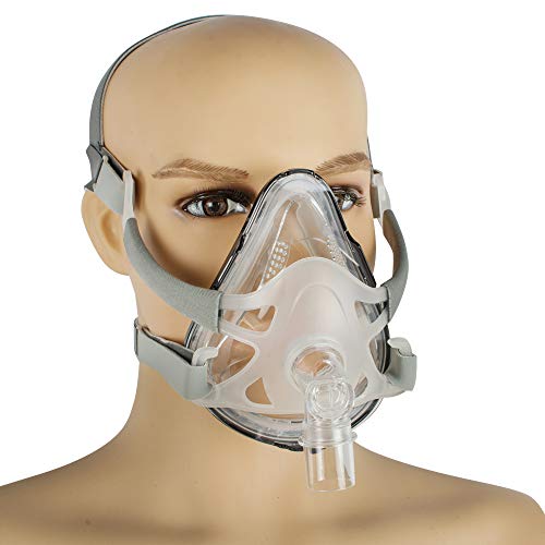 funchic Vollgesichtsmaske für Schnarchen C-P-R-Maske für Schlaf-Apnoe-Schnarchen Mit verstellbaren Kopfbedeckungsclips (L)
