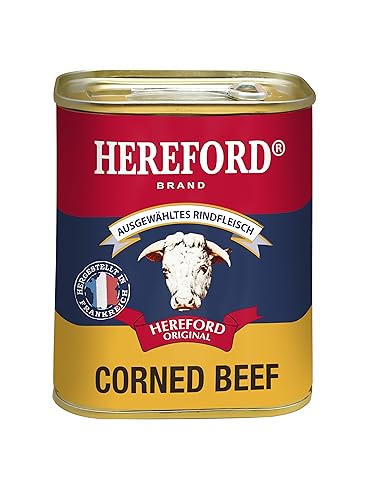 Hereford Corned Beef 200 g I gepökeltes Rindfleisch zerkleinert und in eigenem Saft gekocht I original Hereford Corned Beef I ausgewähltes Rindfleisch