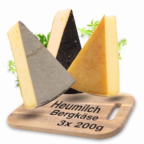 Tiroler Bauernstandl Bergkäse Variation Paket Käse [3 x 200g] Käse am Stück Käsefondue Set Käse Aufschnitt Schmelzkäse laktosefrei Käseplatte Käsefondue laktosefrei Raclette-Käse Pecorino Fondue Käse